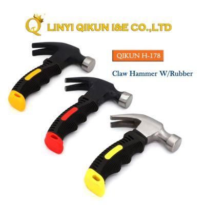 H-178 Construction Hardware Hand Tools American Straight Type Claw Hammer with Plastic Coated Handle