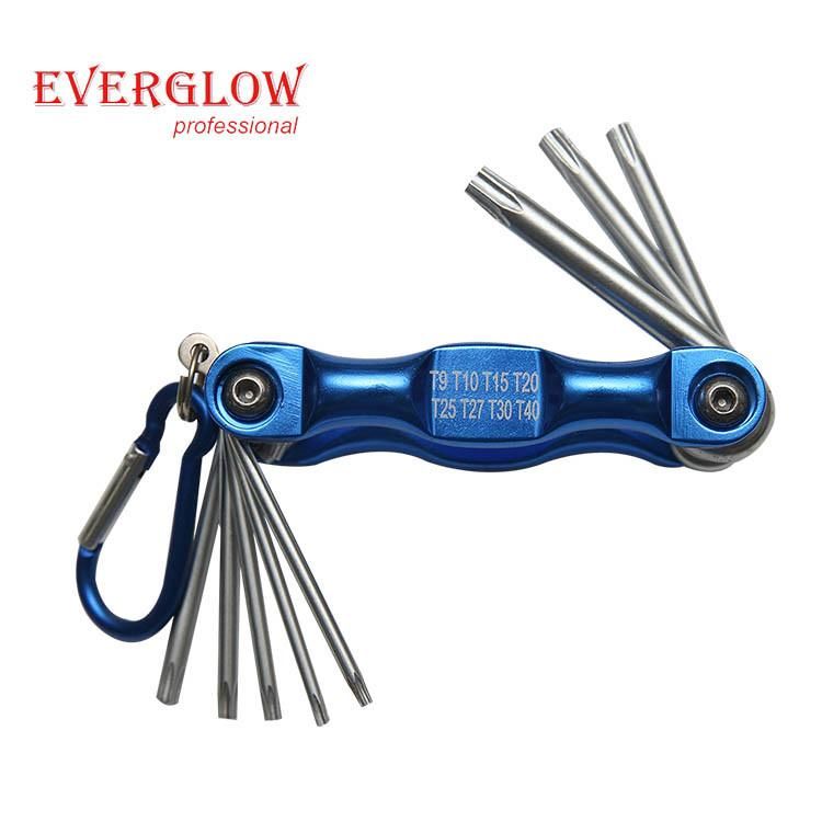 High Quality CRV 12PCS Folding Socket Hex Key Set