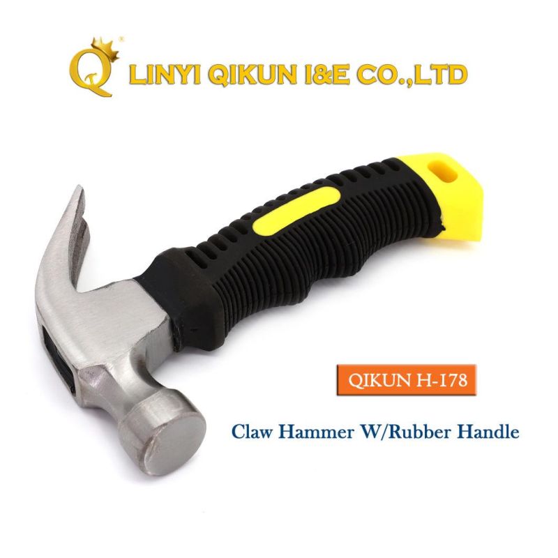 H-178 Construction Hardware Hand Tools American Straight Type Claw Hammer with Plastic Coated Handle