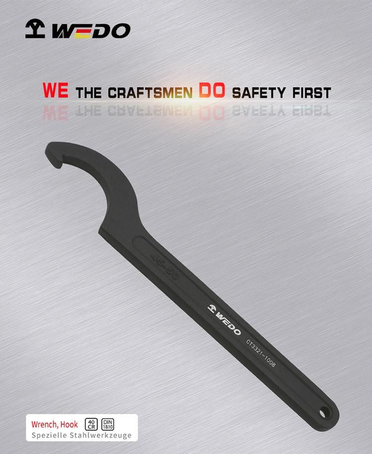 WEDO Hook Wrench Spanner Strong Torque Labor Saving High Strength Wear Resistance Black-Spray on Surface 40cr