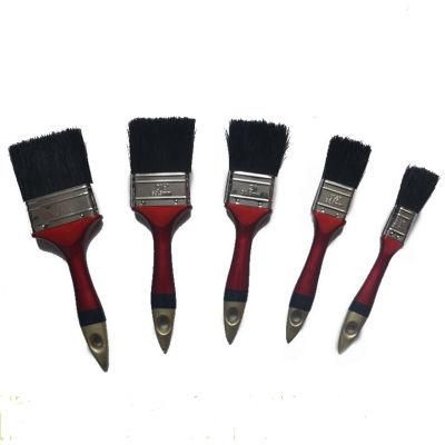 Professional Black Bristle Blend Lacquered Wooden Handle Flat Brush (GMPB009)