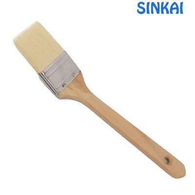 Pure Bristle Paint Brush with Long Handles, Radiator Brush with Wooden Handle