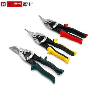 Professional Aviation Snips, 10&quot;, Hand Tool, Hardware Tools, Made of = Cr-V, Cr-Mo, Matt Finish, Nickel Plated, TPR Handle, Right and Left, Heavy Duty