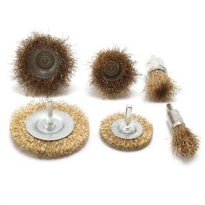 Brass Plated Crimped Cup Wire Wheels Brush and Knot Wire End Brush Set