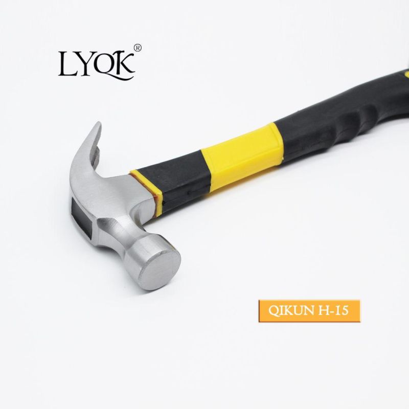 H-13 Construction Hardware Hand Tools Fiberglass Handle German Type Claw Hammer