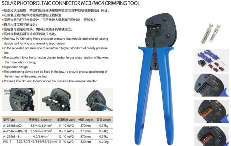 Solar PV Kit Tools Sets for Mc3 and Mc4 Solar Connectors with Crimping Plier, Stripping Tool, Cutting Tool, Connectors Multi Hand Tool Box Bag