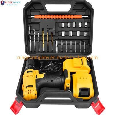 26PCS Household Tool Set with 21V Le-Drill for Construction Auto Reparing