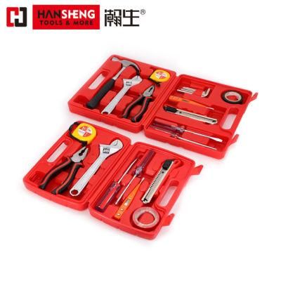 Household Set Tools, Plastic Toolbox, Combination, Set, Gift Tools, Made of Carbon Steel, CRV, Polish, Pliers, Wire Clamp, Hammer, Wrench, Snips, 8 Set