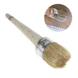 Paint Wax Brush for Painting Waxing Round Paint Brush Wood Brushes with Bristles