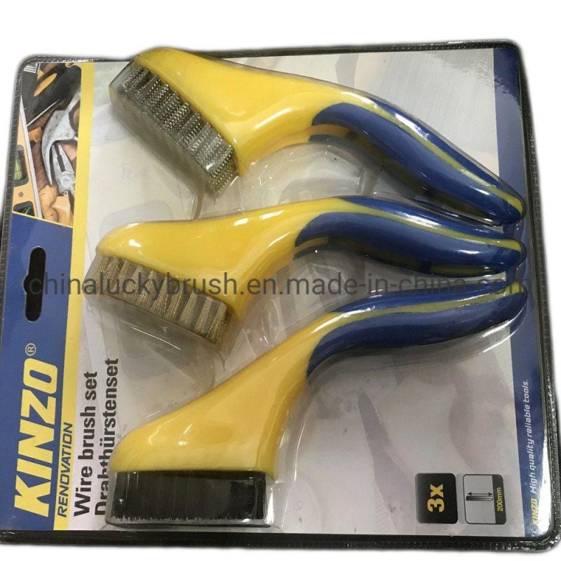 Double Colour Plastic Handle Wire Cleaning Brush (YY-681)