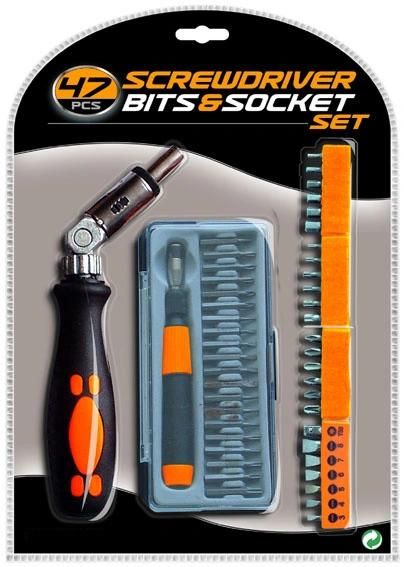 47PCS Ratchet Screwdriver & Bits Set