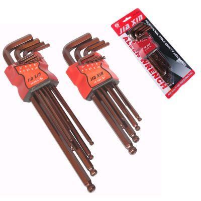 Hardware Tool 9PCS Chrome Plated Hex Key Wrench Set