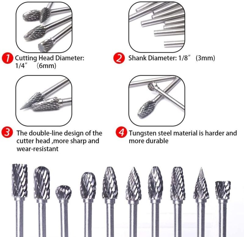 Type a Cylindrical Carbide Bur A0613 Tungstena Carbide Rotary Burrs