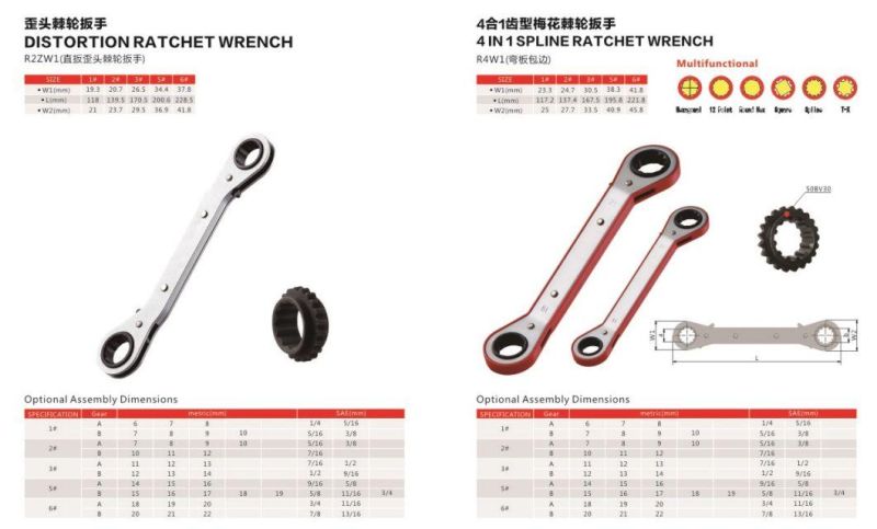 Wilms 5 Piece Straight Ratchet Set, Imperial Ratchet Wrench, Metric Hand Tool Spanner Set