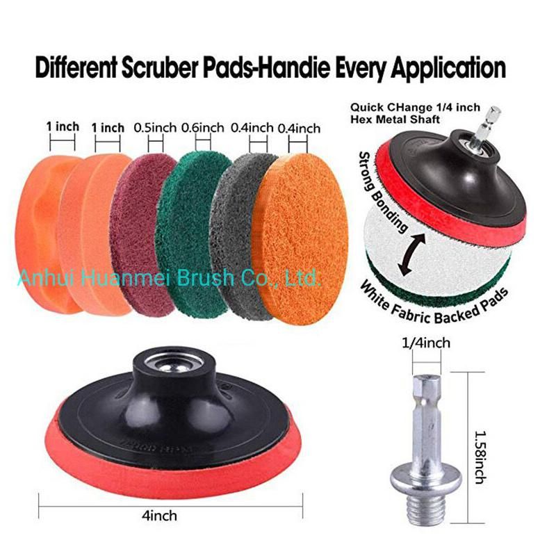 Electric Car Cleaning Power Drill Brush Sets Power Scrubber Drill Brush Kit for Car Washing Bathroom Toilet