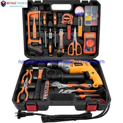 68PCS/Kit Household Impact E-Drill Kit Tool Set with Hacksaw Frame Multimeter for Electrical