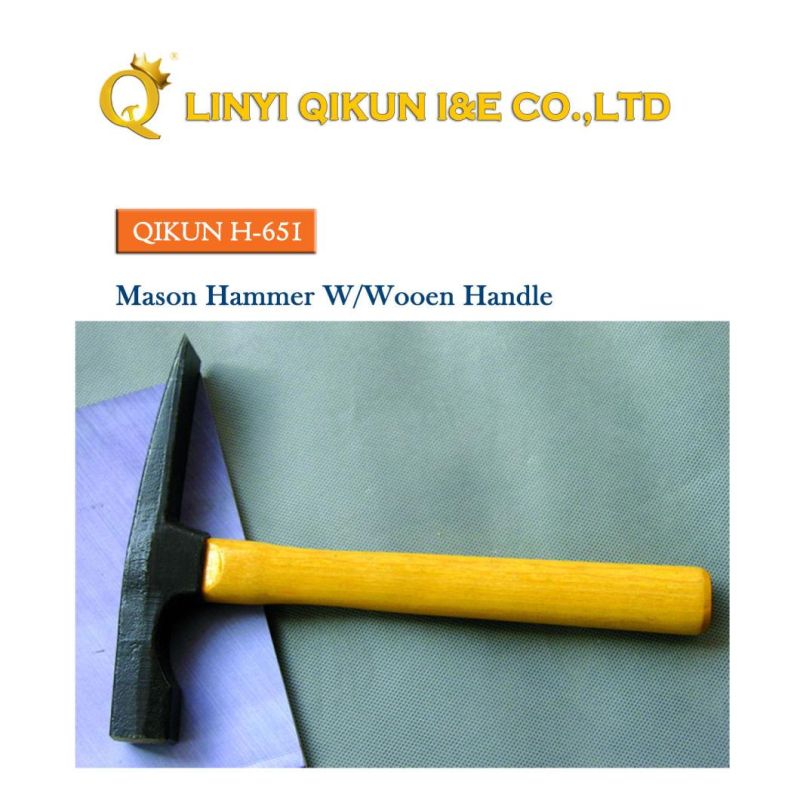 H-602 Construction Hardware Hand Tools Hard Wood Handle Flat Tail Inspection Hammer