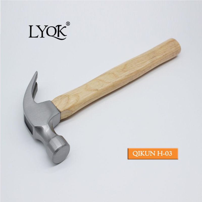 H-02 Construction Hardware Hand Tools American Type Laser-Printed Wooden Handle Claw Hammer