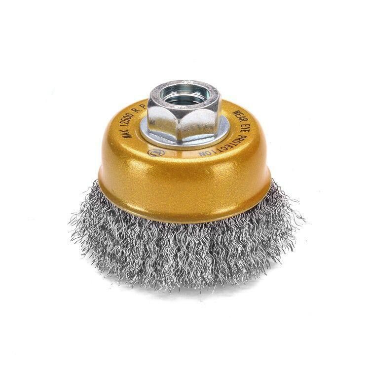 Shank Crimped Brass Coated Steel Wire Cup Brush