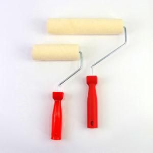 2020 New White Polyester Fiber Roller Red Plastic Handle Paint Roller Brush