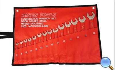 14PCS Rubber Handle Finish Combination Wrench Set