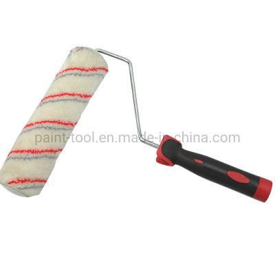 Pinstripe Stripe Pink Gray White Paint Roller with Plastic Handle