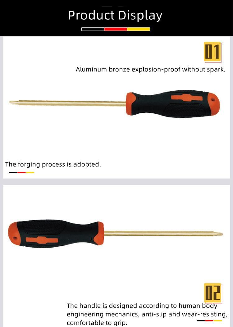 WEDO Non-Sparking Screwdriver Aluminium Bronze Torx/Star Screwdriver Double Color Anti-Slip Handle