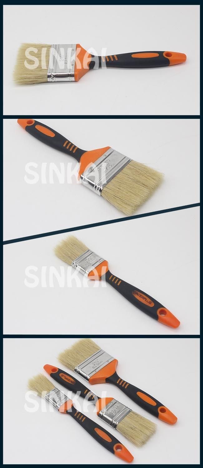 Rubber and PP Handle Paint Brush with Black and Orange