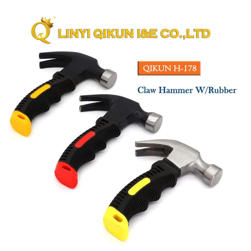 H-177 Construction Hardware Hand Tools American Straight Type Claw Hammer with Plastic Coated Handle