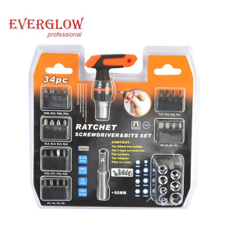 21PC Ratchet Screwdriver Bits and Nut Driver Set