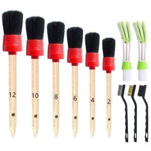 Oval Round Chalk Brush Horse Hair Chalk Paint Wax Brush with Srt Filament