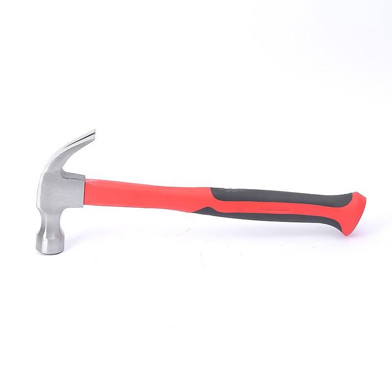 Multipurpose Multi-Functional Claw Hammer with Red Plastic Handle