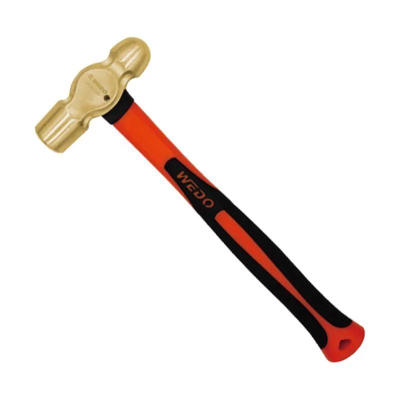 WEDO Aluminium Bronze Non-Sparking Ball Pein Hammer with Fiberglass Handle