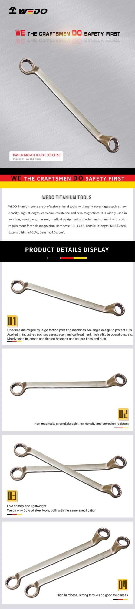 Wedo High Technology Titanium Double Box Offset Wrench