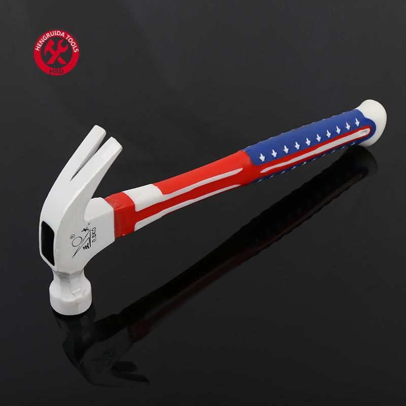 Claw Hammer with USA Flag Handle Polished Drop Forged