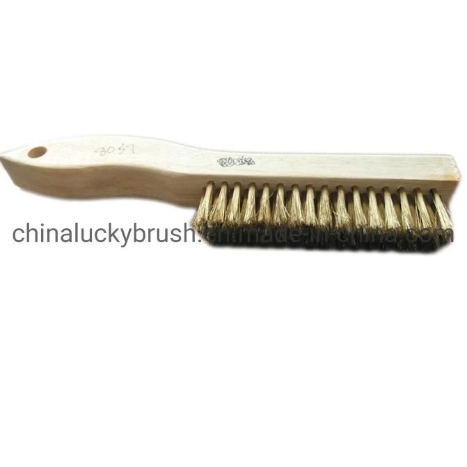 Brass Wire Wooden Handle Cleaning Brush/Wood Base Steel Wire Cleaning or Polishing Hair Brush (YY-754)