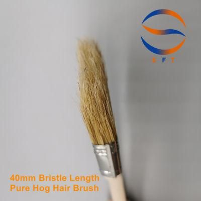 14mm Thickness 40mm Bristle Length Pure Hog Hair Brushes