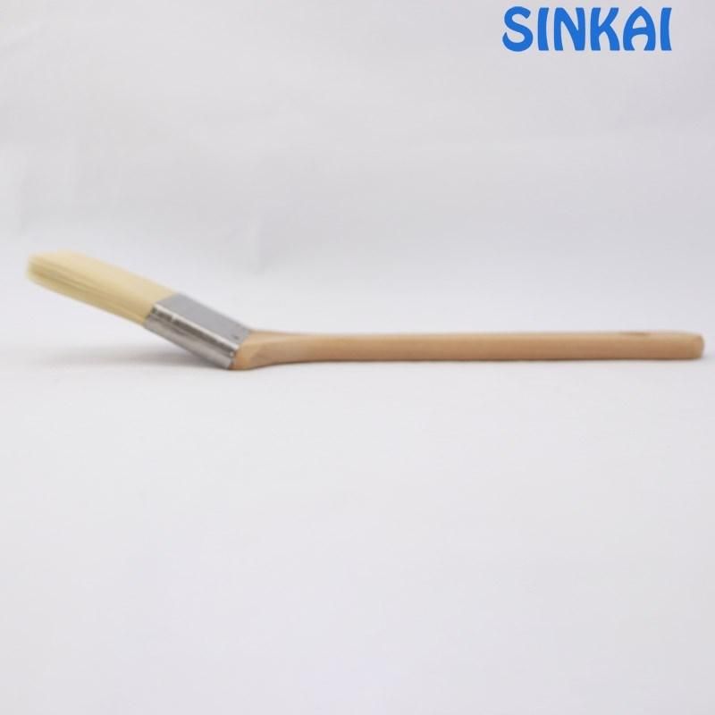 Pure Bristle Paint Brush with Long Handles, Radiator Brush with Wooden Handle