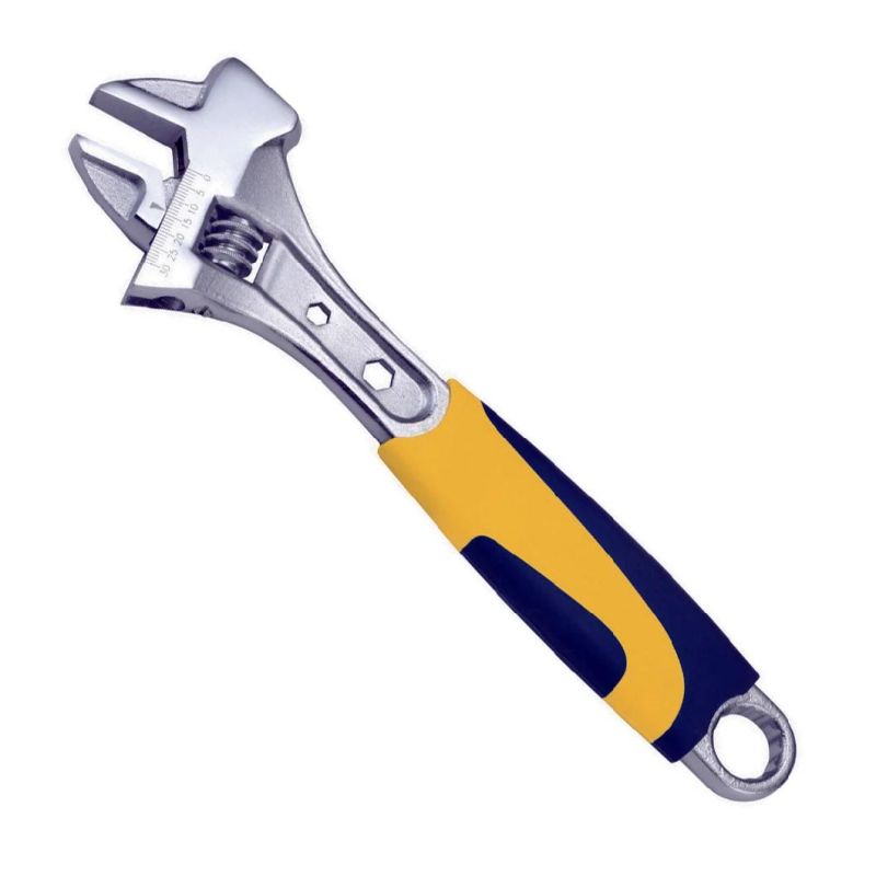 Adjustable Wrench with Hummer Function Heavy Duty Rubber Cover Spanner