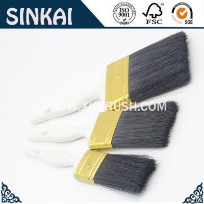 Plastic Handle Paint Brush with Black Bristle and Synthetic Filaments