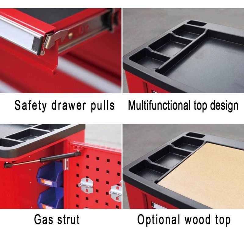 Heavy Duty Supply Cart with Two Storage Tray Shelves