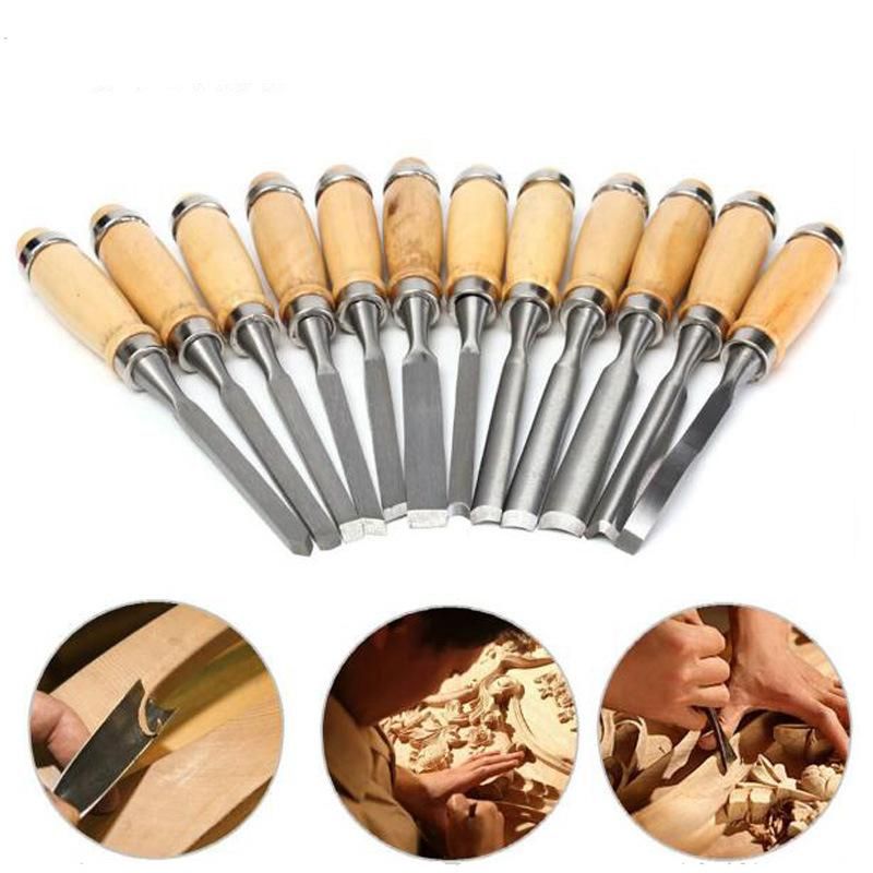 Professional 12PCS/Set Manual Wood Carving Hand Chisel Tool Set