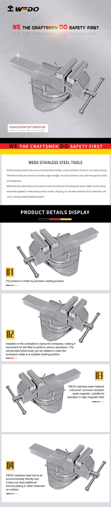 WEDO 304 Stainless Heavy Duty Bench Vise