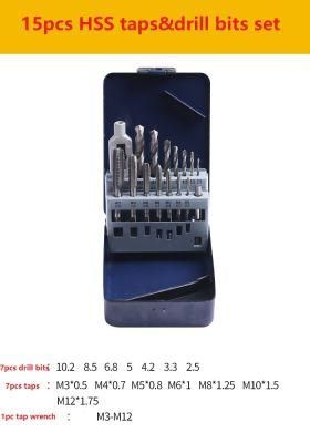 15PCS Taps&Dies HSS Machine Tap and Die Set (SED-TDS15)