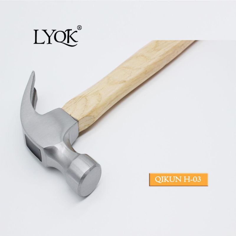 H-02 Construction Hardware Hand Tools American Type Laser-Printed Wooden Handle Claw Hammer