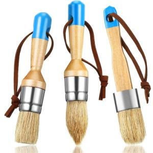 3PCS Natural Bristle Chalk Paint Brushes Wall Paint Brush Set for Painting