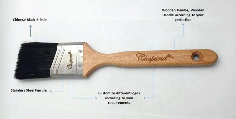 New Style Customized International Chopand 2in Wooden Handle Paint Brush