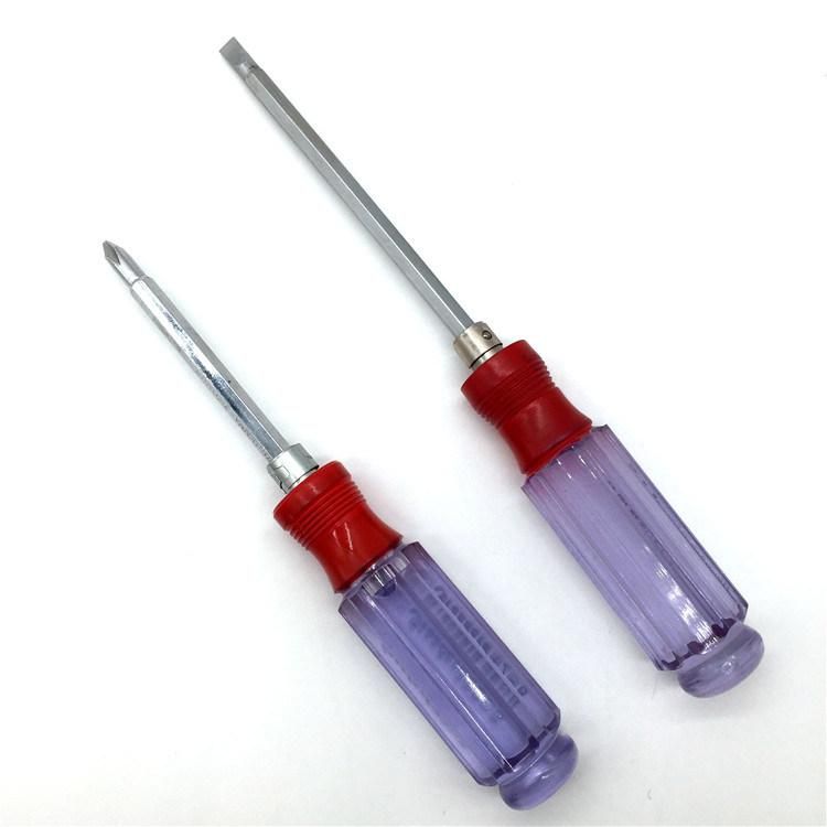 Good Quality Transparent Handle Screwdriver with Double Magnetic Top