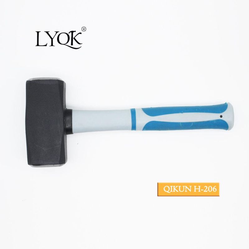 H-205 Construction Hardware Hand Tools Plastic Coated Handle German Type Stoning Stone Hammer