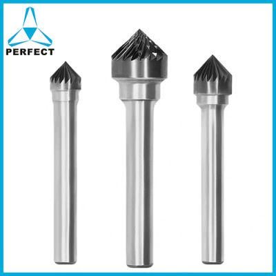 K Shape 90 Degree Cone Double Cut Carbide Rotary Burr